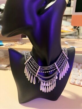 Kendra Scott Silver Multi-Layer Teardrop Fringe Necklace - Women Jewelry